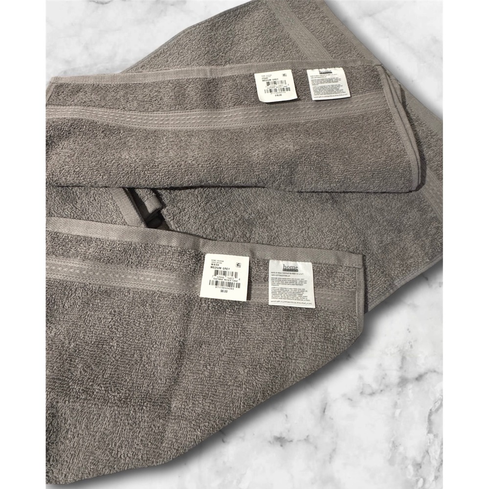 Home Design Medium Grey Hand & Washcloth Towels